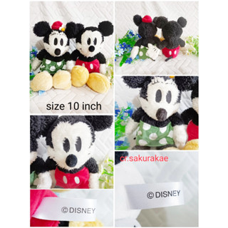 (พร้อมส่ง) ตุ๊กตามิกกี้ Mickey Mouse set คู่ 2 ตัว มินนี่ minnie mouse มือสอง ตุ๊กตาลิขสิทธิ์แท้  ตุ๊กตาผ้า