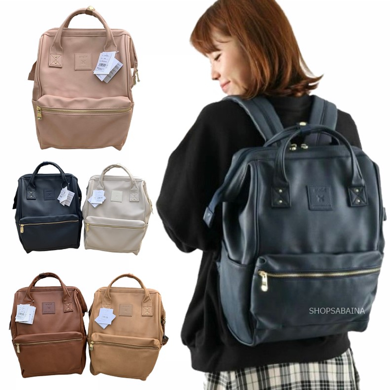 anello แท้100% Pu leather Re-model Backpack (Classic size) Remodel กระเป๋าเป้สะพายหลัง