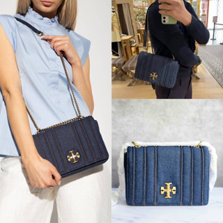 🎀(สด-ผ่อน) สะพาย 8.8 นิ้ว ผ้ายีนส์ Shop 88115 Tory burch KIRA DENIM CHAIN SHOULDER BAG