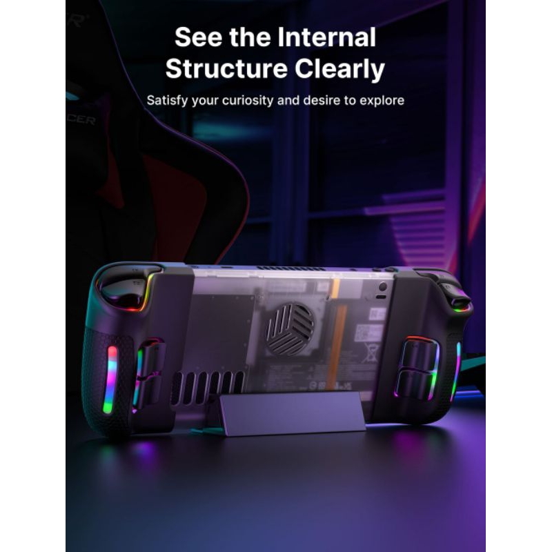 JSAUXTransparent Back Plate for Steam Deck , Steam Deck Oled PC0106 RGB