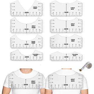 ไม้บรรทัดจัดตําแหน่งเสื้อยืด สําหรับวัดเสื้อยืด(1ชุด5 ชิ้น) แม่นยํา สําหรับพิมพ์สกรีนความร้อน ไวนิล