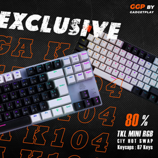 [กรุงเทพฯ ด่วน 1 ชั่วโมง] EGA LITE K104 TKL Mechanical CIY เปลี่ยนสวิตช์ได้ MINI RGB มี 2 สี Black/White รับประกัน1ปี