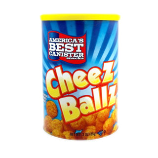 Cheez Balls Americas Best Canister 85g ขนม ขนมขบเคี้ยว ขนมข้าวโพด ชีสบอล