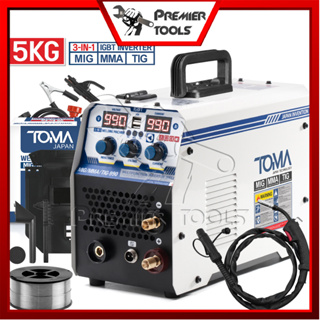 TOMA JAPAN ตู้เชื่อม MIG ตู้เชื่อมไฟฟ้า 3 ระบบ ขนาด 5 กิโล รุ่น MIG/MMA/TIG-990 พร้อมระบบ FLUX CORED,MIG,TIG LIFT และMMA