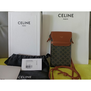 กระเป๋าสะพายข้าง Celine phone pouch with flap มือ1 แท้ 💯✅✅✅