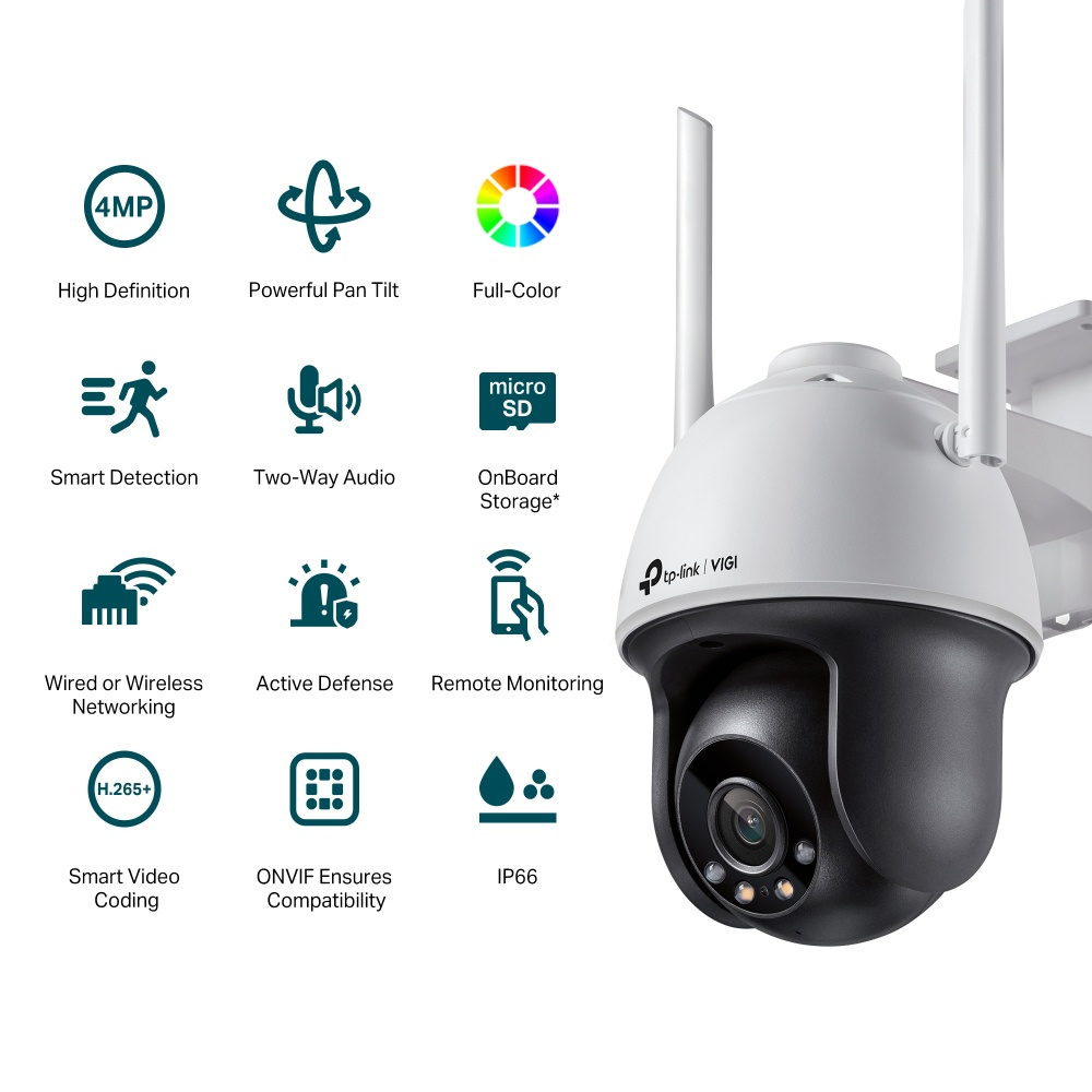 TP-Link VIGI กล้องวงจรปิด 4MP ภาพสี24ชม. รุ่น C340 / C340-W / C440 / C440-W / C540 / C540-W