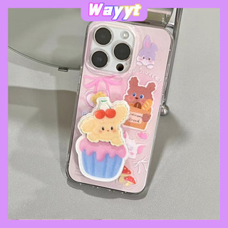 💖จัดส่ง24ชม TH💖iPhone 14 13 12 11 Pro Max เคส for เคสไอโฟน11 แฟชั่น บางเบาพกพาง่าย น่ารัก การ์ตูน หมี พร้อมขาตั้ง Case