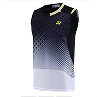 เสื้อYONEX สีดำลาย แขนกุด