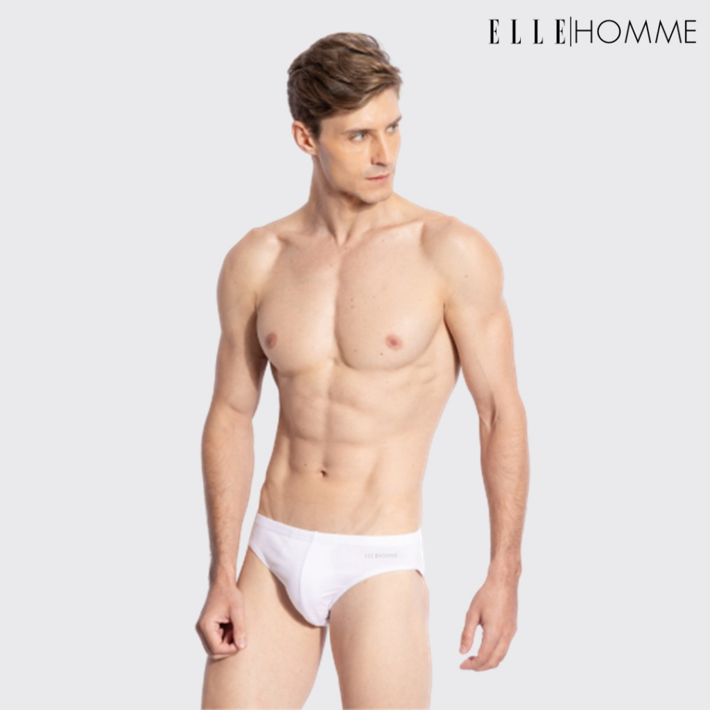 ELLE HOMME | แพ็ค 5 ชิ้น กางเกงในชาย Cotton 100% สีขาวล้วน | KUB1909R3WH