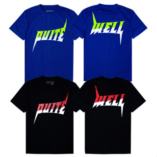 QWT216-1-2 LOGO HORN BLACK / BLUE เสื้อยืดแขนสั้น สีดำ น้ำเงิน