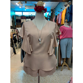 🔥Plussize🔥ชุดเซทเสื้อ+กางเกงคนอ้วน🔥 𝐁𝐮𝐬𝐭 อก : 44-54      เอวก่อนยืด 34 ยืดได้ถึง 50