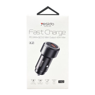 YESIDO Y42 FAST CHARGER เอาต์พุตคู่ USB + Type-C