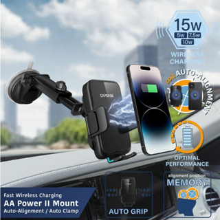 Capdase AA Power II Fast Wireless Charging Auto-Clamp &amp; Auto-Alignment Car Mount Telescopic Arm