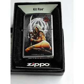 ZIPPO 28005 KIT RAE  ENETHIA A  HIGH POLISH CHROME COLOR IMAGE   สีเงินผิวโครเมี่ยมขัดเงาลายแบบสกรีน  ผลิตปี2010