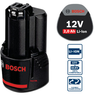 BOSCH GBA 12V 2.0Ah แบตเตอรี่ขนาด 12 โวลต์ 2.0 แอมป์อาว รุ่น 3165140848138 บอชแท้ 100%