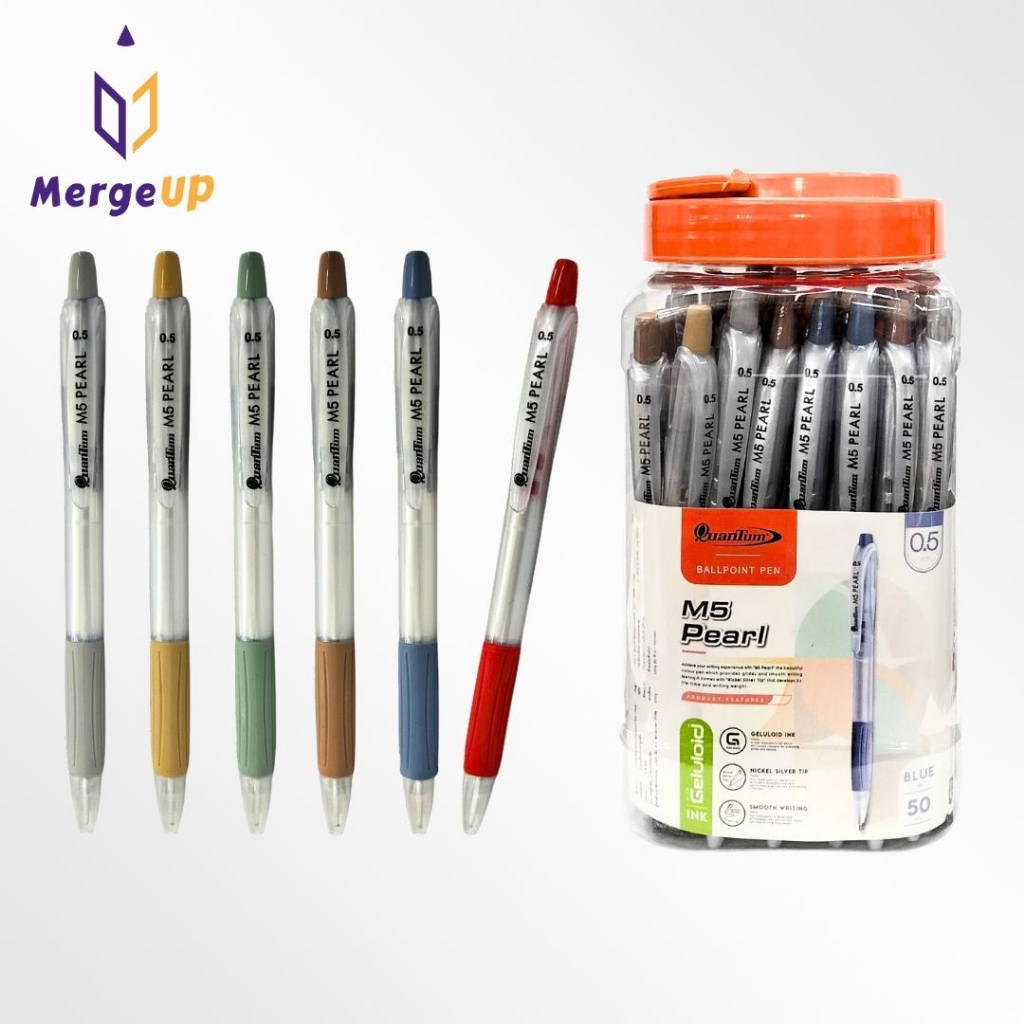 ปากกาลูกลื่น 0.5 M5 PEARL QUANTUM หมึกน้ำเงิน หมึกแดง