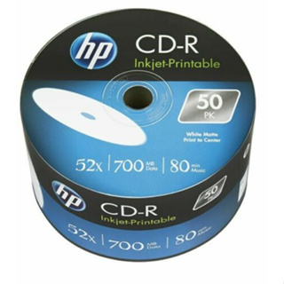 HP Printable CD-R 80min/700MB แผ่นซีดี 50แผ่นหน้าขาว / หน้า Print (ของแท้)