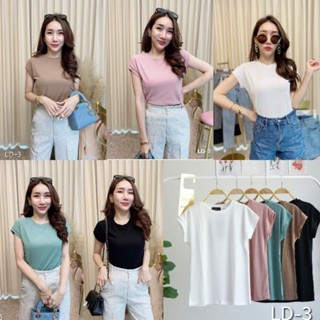 NEW 📣 เสื้อคอกลมแขนล้ำ ผ้าซีทรู fiber เกาหลี