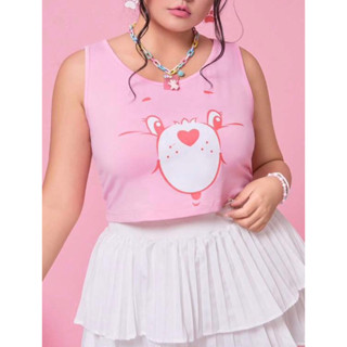 ลิขสิทธิ์แท้ 💯 ป้ายครบ 💖 เสื้อกล้ามพลัสไซส์ เสื้อกล้ามครอป care bears แคร์แบร์ plus size สาวอวบ บิ๊กไซส์ Big size