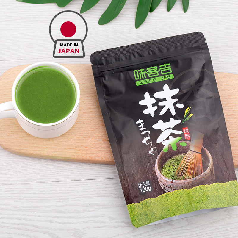 ผงชาเขียว มัทฉะ 100% ขนาด 100 กรัม ไม่มีน้ำตาล กรดดีนำเข้าจากญี่ปุ่น หอมผงชาเขียว