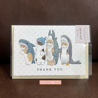 mofusand Pop Up Thank You Card From Japan การ์ดขอบคุณลาย mofusand Shark ขนาดการ์ด 15 x 10.5 ซม.