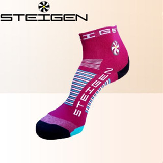 STEIGEN RUNNING SOCKS 1/4 LENGTH ลาย BURGUNDY - ถุงเท้าวิ่ง เนื้อผ้ายืดหยุ่น