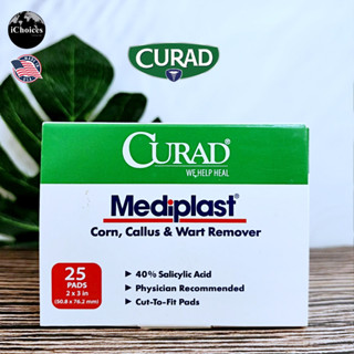 [Curad] Mediplast Corn Callus &amp; Wart Remover 25 Pads แผ่นแปะตาปลา แผ่นแปะหนังหนาด้าน