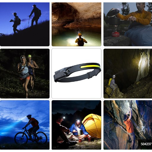 แบบชาร์จUSB COB LED กันน้ํา ไฟฉายคาดหัว ไร้สาย พร้อมไฟ 4 โหมด สําหรับกลางแจ้ง