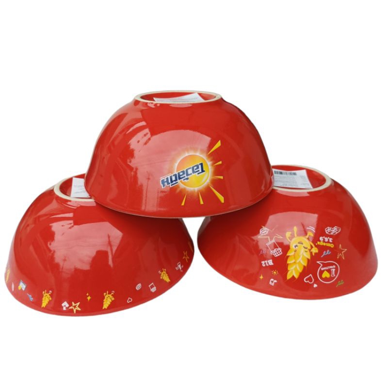 ชามพรีเมี่ยมลิขสิทธิ์โอวัลตินทูโทนขนาด6.5นิ้ว มีสีแดง สีส้ม