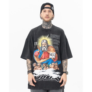 Spenzer.street | 🖤 My saint tee โอเวอร์ไซส์ เสื้อผ้าสตรีท เกาหลี y2k แฟชั่น ทราวิส 2pac ฮิต 2023 มาใหม่