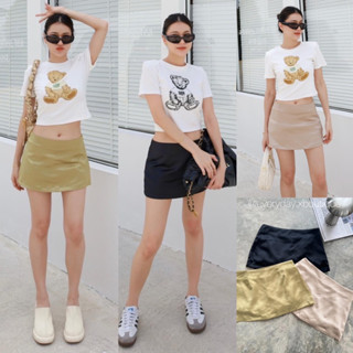 satin silk middle skirt ✨(S,M 390฿ฟรีส่ง) กระโปรงเอวต่ำ ผ้าซาติน มีซับในเป็นกางเกงด้านใน ใส่สวย ใส่สบาย ไม่โป๊ glam