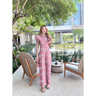 ราคาถูกที่สุด!! Classy and Fabulous Jumpsuitขายาว พิมพ์ลาย