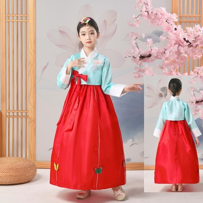 🌷พร้อมส่ง🇹🇭ชุดเกาหลีโบราณเด็กผู้หญิง ชุดฮันบกเด็กหญิง ชุดประจำชาติเกาหลี ชุดอาเซียน Dae Jang Jin