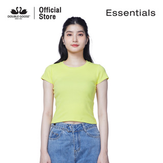 ห่านคู่ เสื้อครอปผู้หญิง ผ้าร่อง นุ่มสบาย รุ่น Essentials