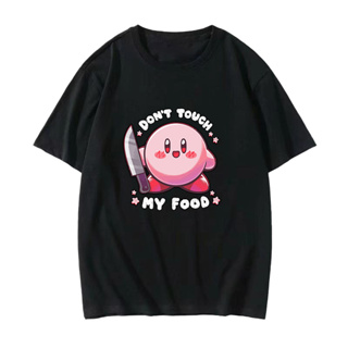 Kirby Star Allies เสื้อยืดแขนสั้นฤดูร้อนอินเทรนน่ารัก Kirby ผ้าฝ้ายพิมพ์คุณภาพสูงแขนสั้นด้านบน