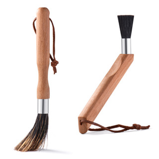 Soulhand แปรงปัดผงกาแฟ ด้ามไม้วอลนัท แปรงทำความสะอาดสำหรับเครื่องชงกาแฟ Wooden Coffee Brush