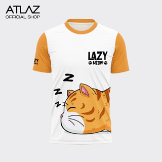 [กรอกโค้ด VDZ49 ลด 40.-] พร้อมส่ง เสื้อวิ่งพิมพ์ลายแมวเหมียวขี้เซา LazyMeow