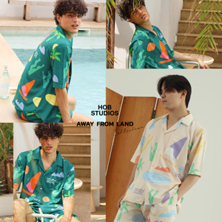 🔥️ทักแชทรับโค้ดลดเพิ่ม Away from Land Collection Shirt &amp; Shorts HOB STUDIOS (6/55-01,66-03)