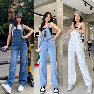 พร้อมส่งทุกสี  ☑️เอี๊ยมขายาว Overalls denim ปรับสายได้ทรงสวยสุดๆผ้าดีมาก💖🫶🏻