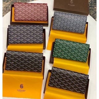 เช็คของก่อนสั่ง เทียบแท้ งานHi End หนังแท้ Goyard กระเป๋าตังค์ใบยาว 2 พับ กระเป๋าใส่บัตร