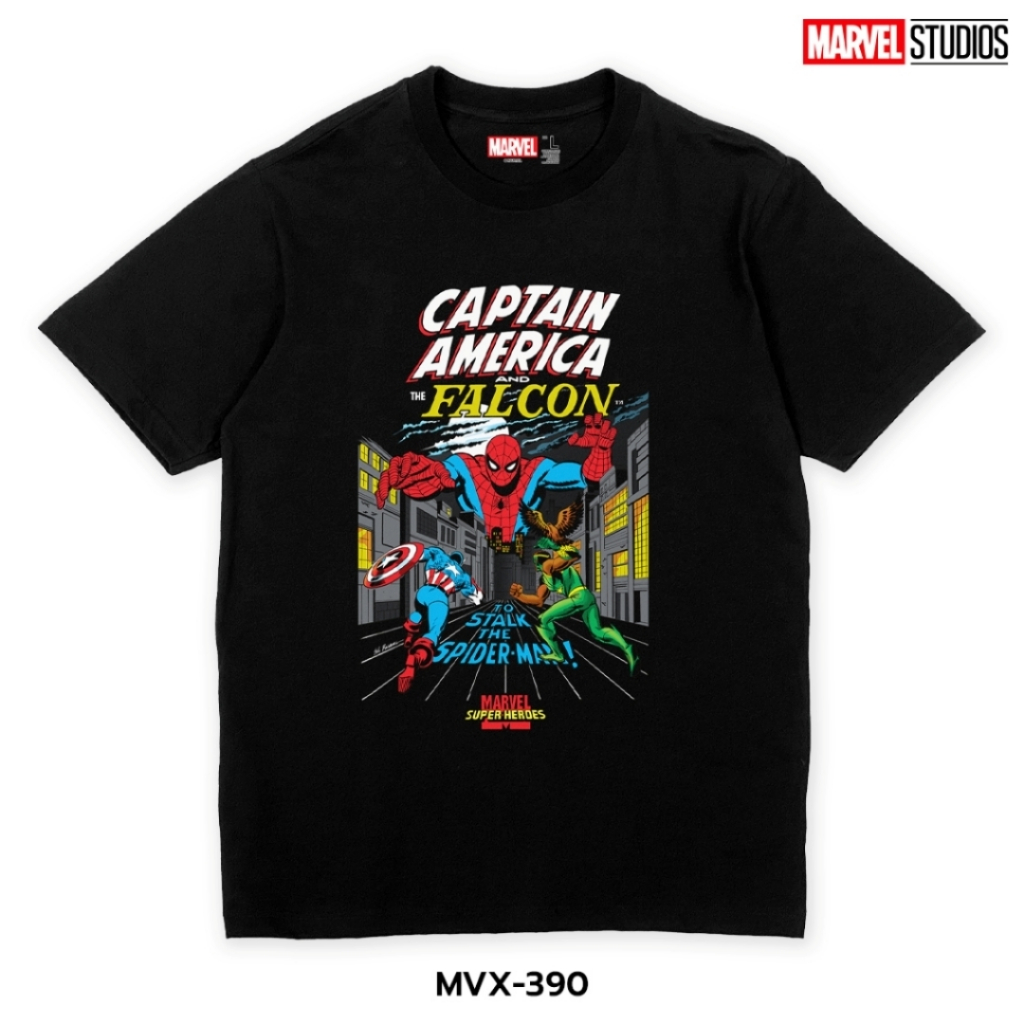 Power 7 Shop เสื้อยืดการ์ตูน ลาย มาร์เวล ลิขสิทธ์แท้ MARVEL COMICS T-SHIRTS (MVX-390)