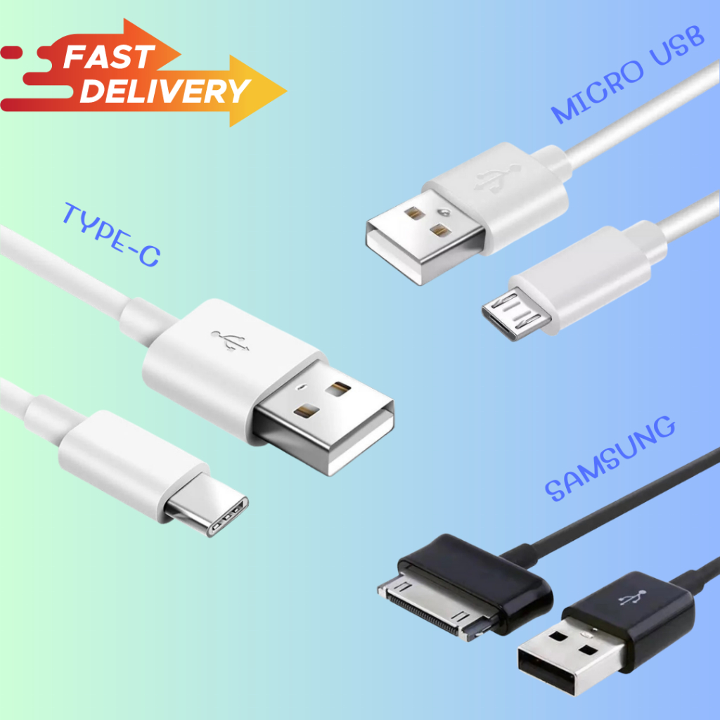 สายชาร์จโทรศัพท์ ซัมซุง​Tab สายMicro USB สายชาร์จ Android / Type-c ยาว 1เมตร ใช้ได้กับมือถือทุกรุ่น