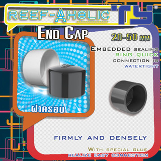 Reef-Aholic TY ฝาครอบ U PVC สำหรับท่อน้ำ 20 - 50 มม มาตราฐาน Din  มีสองสี ขาวและเทา เอาตามสะดวก Cap Cap