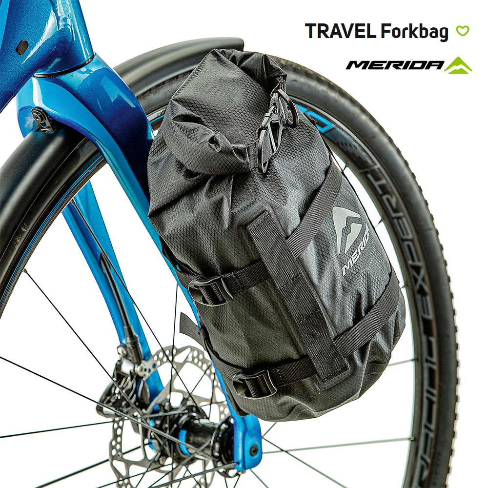 MERIDA : TRAVEL Forkbag  กระเป๋าติดตะเกียบหน้า ติดโช้ค พร้อมโครงตะแกรง สำหรับจักรยานทัวริ่ง สายไบค์แพ็คกิ้ง Bikepacking