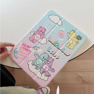 💫พร้อมส่ง💫เคสไอแพด แผ่นหลังอะครีลิ Gen9 10.2 Air5 CareBears Gen10 Pro11 เคสไอแพด2020 gen8 Air3 10.5 ช่องใส่ปากกาขวา Air4