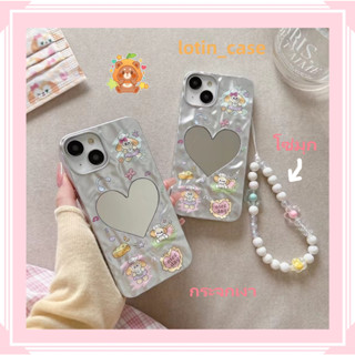 🎁ส่งของขวัญ🎁เคสไอโฟน สำหรับ 11 13 for iPhone Case 14 12 Pro Max ระดับสูง กระจกเงา โซ่มุก กันกระแทก ปกป้อง เคสโทรศัพท์