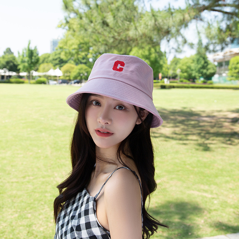 หมวกบักเก็ตสีพื้นแฟชั่น หมวกบักเก็ตรุ่นใหม่23ปักตัวC รูปที่ 3