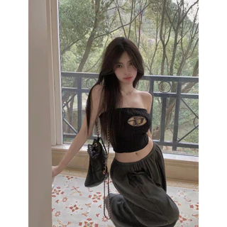Miki-Shop*😍เกาะอกไหมพรมผ้าร่องใหญ่ แต่งปั้มโลโก้แบบเฟียสๆจะแต่งลุคไหนก็ปัง24057*