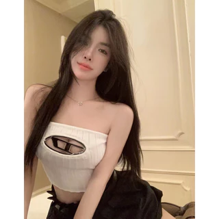 Miki-Shop*😍เกาะอกไหมพรมผ้าร่องใหญ่ แต่งปั้มโลโก้แบบเฟียสๆจะแต่งลุคไหนก็ปัง24057*