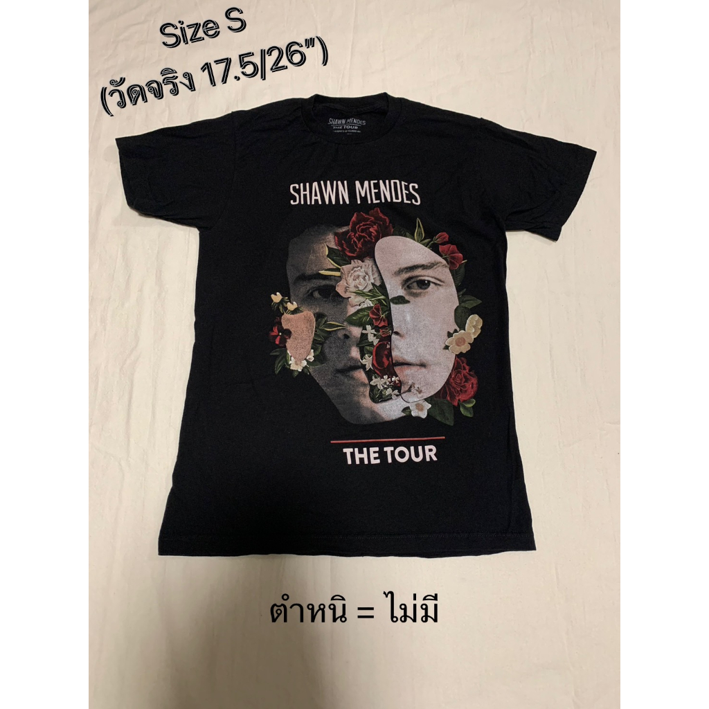 (ไซส์ S)🇺🇸 เสื้อยืดมือสอง SHAWN MENDES THE TOUR 🇺🇸 เสื้อวงแท้100% เสื้อทัวร์ (รหัสMU05)